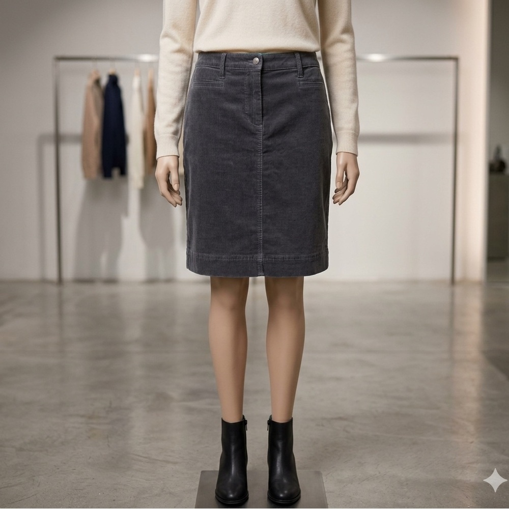 Talbots Classic Corduroy Charcoal Mini Skirt Size 6